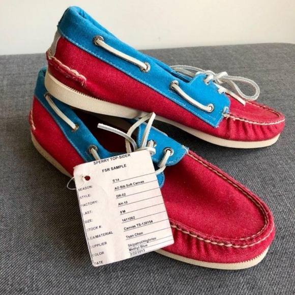 SAMPLE Sperry Top-siders, Red & Blue Canvas | 9M - Picture 7 of 7